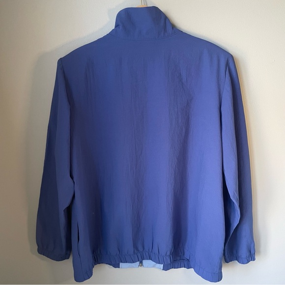 Vintage Blair Blue Floral Embroidered‎ Windbreaker - Womens Size Large - Picture 9 of 10